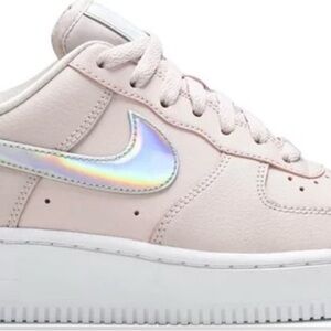 Nike Pink Air Force 1 with Iridescent Swoosh